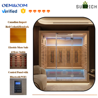 Sauna infrarouge intérieur sur mesure pour 4 personnes, spectre complet, vapeur sèche avec lumières 7 couleurs