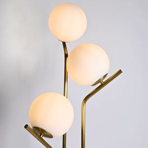Lampe de sol en laiton Antique pour salon, chambre à coucher, décorative, teinture à la main, boule de verre - Product Image 4