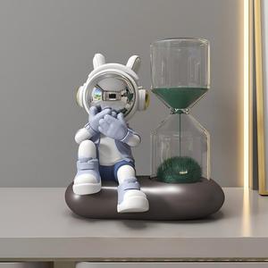 Clessidra Astronauta Dipinta a Mano in Resina Sintetica, Ornamento da Scrivania, Decorazione per TV, Vino e Portico - Product Image 6