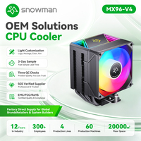Enfriador de Aire para CPU SNOWMAN MX96 Blanco, Novedad 2025, Alto Rendimiento, 6 Tubos de Calor, Ventilador ARGB de 5V para Procesadores de Computadoras de Escritorio