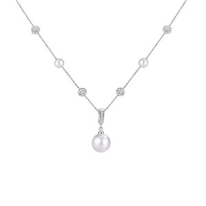 Collier pendentif perle pour femme en argent 925, perle ronde blanche de qualité AAA, forme boule, solitaire, pour usage quotidien - Product Image 5