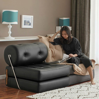 Modernes Design Einzelbett Faulenzerstuhl Zweifach Nutzbares Klappbares Schwarzes Modulares Sofa für Wohnzimmer Freizeit ANLUYU HC-X1