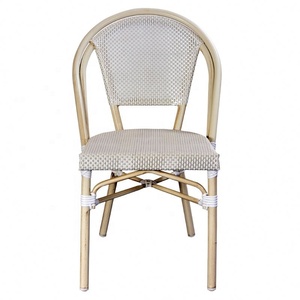Chaise de salle à manger en rotin empilable en aluminium loisirs Portable jardin Restaurant empilable en plein air <span class=keywords><strong>Paris</strong></span> café Bistro - Product Image 6