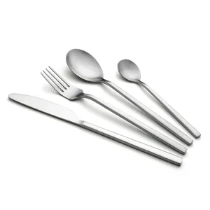 Bán Buôn Matte Khách Sạn Cưới Đồ Bạc 4 Cái Flatware Rose Gold Chất Liệu Thép Không Gỉ Kim Loại Dao Kéo Bộ