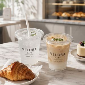 Vaso Desechable de PET con Logotipo Personalizado de 12oz 14oz 16oz 18oz 20oz 24oz para Matcha Latte, Café Helado, con Tapas - Product Image 3