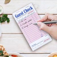 Invité Check Pads Papier Rose Serveuse Bloc-Notes Serveur Serveur Commande Pads pour Restaurant Ticket Book Papier autocopiant et Papier Offset