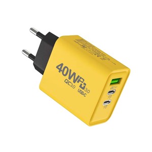 Chargeur USB 40W 3 ports, adaptateur mural PD QC3.0, double port USB-C, charge rapide, alimentation de bureau pour téléphone et tablette - Product Image 1