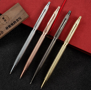 Bolígrafos delgados de oro rosa de marca personalizada de lujo para hoteles Bolígrafo promocional con logotipo personalizado - Product Image 4