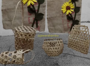 Natural Woven Bamboo <b>Basket</b> with Handle Eco Friendly Market Shopping Tote Handmade Storage Picnic Gift <b>Hamper</b> <b>Basket</b> - Product Image 3