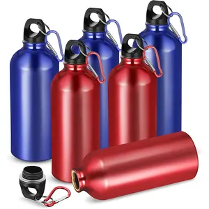 600Ml 20Oz Zwarte Herbruikbare Aluminium Flessen Outdoor Fiets Waterfles Aluminium Voor Reizen Met Karabijnhaak