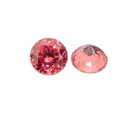 Batu Permata Berwarna Bulat Hasil Lab Ruby Sapphire Padparadscha Metode Tarik Batu Sintetis untuk Pemasangan Perhiasan