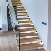 Conception d'escalier de contremarche ouverte escaliers mono stringer droits en forme de L pour appartement intérieur