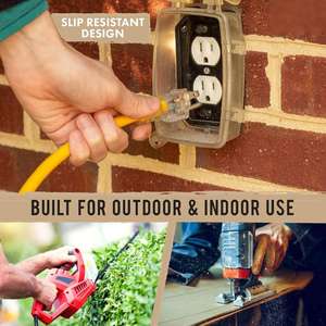 سلك كهربائي أمريكي 12 قدم SJTW 3*12AWG مقاوم للماء مع مقبس Nema 5-15r ووصلة تمديد مع طرف مضيء - Product Image 5