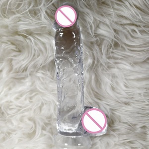 Jouet sexuel en gros pour femmes, gros gode, masturbation, pénis artificiel, jouets sexuels pour adultes, gode en cristal, TPE, pénis transparent - Product Image 5