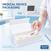 Boîte personnalisée avec insert en mousse sur mesure, emballage de produits médicaux, boîte rigide en gros OEM ODM