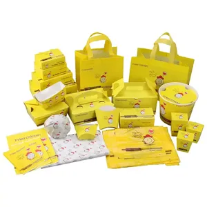 Customized wholesale logo, food grade paper fast food packaging, roasted chicken takeout box