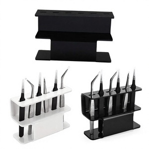 Support de rangement en acrylique noir pour pinces à extensions de cils, vente en gros, présentoir pour 8 pinces, accessoires et outils pour cils - Product Image 1
