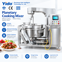 Machine de cuisson automatique à agitation planétaire pour confitures, bonbons, sauces caramel et pâtes de viande avec système de décharge inclinable