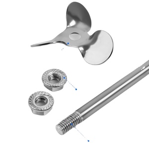 Acoplamiento de agitación de laboratorio personalizado de 8/10/12/14 mm para braseros, varilla de acero inoxidable SUS304, cuchilla mezcladora con tuerca de brida - Product Image 1