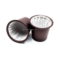 Capsules de café vides blanc noir K tasse dosettes Keurig 2.0 couvercle argent tasse à service unique couvercle violet Logo personnalisé couvercle acceptable