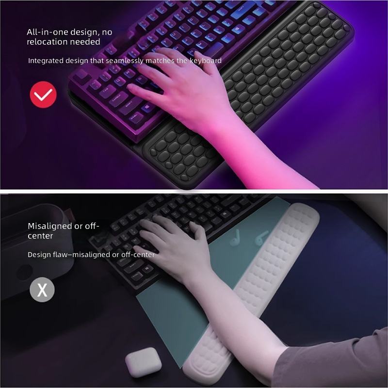 Integrated Keyboard Wrist Rest Memory Foam Slow Rebound Wrist Cushion ...