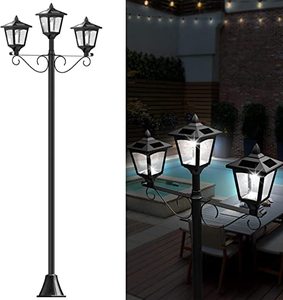 72" Solar Lamp Post <strong>Lights</strong> Outdoor, Triple-Head <strong>Street</strong> <strong>Vintage</strong> Solar Lamp Outdoor, Solar Post <strong>Light</strong> for Garden Lawn - Product Image 1
