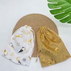 Sac d'emballage pour bijoux, petite pochette cadeau en velours doux, sac de rangement anti-poussière avec cordon de serrage, vente en gros - Product Image 2