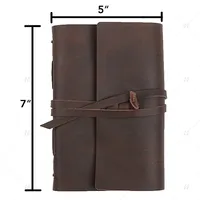 Caderno feito à mão forro de papel de couro genuíno diário bloco de notas