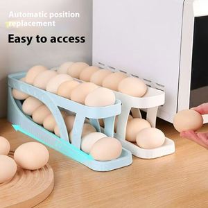 Double-Sided Divider Fresh-Keeping Egg Refrigerator <b>Storage</b> Rack Plastic <b>Kitchen</b> Egg Tray <b>Box</b> Aluminum Metal Injection Technics - Product Image 4