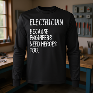 T-shirt à manches longues pour électriciens, car les ingénieurs ont aussi besoin de héros - Product Image 3