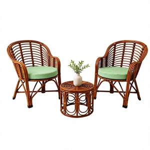 Ensemble de chaises de salle à manger en rotin de qualité supérieure avec table - Design rustique moderne, durable et portable pour une utilisation en salle à manger - Product Image 6