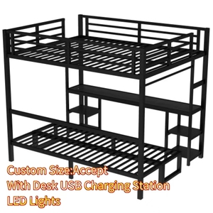 <span class=keywords><strong>Lit</strong></span> mezzanine moderne Queen Size avec canapé et bureau, <span class=keywords><strong>lit</strong></span> superposé en métal pour enfants et adolescents, idéal pour hôtels et appartements - Product Image 3
