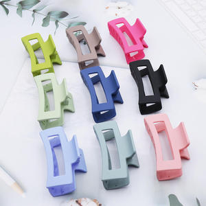 Fermaglio per <span class=keywords><strong>capelli</strong></span> con artiglio quadrato di colore solido opaco da 8.5cm smerigliato rettangolo cavo squalo Haarklammer all'ingrosso Macaron Color - Product Image 3