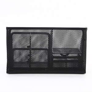 Tempat Pensil & Pena dari Kawat Logam untuk Perlengkapan Kantor, <span class=keywords><strong>Organizer</strong></span> Meja 6 Kompartemen dengan Laci, Hitam - Product Image 5