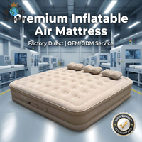Matelas Gonflable PVC King Size pour 3 Personnes avec Pompe Intégrée Rechargeable, Gonflage Automatique, Fourniture d'Usine, Certifié CE