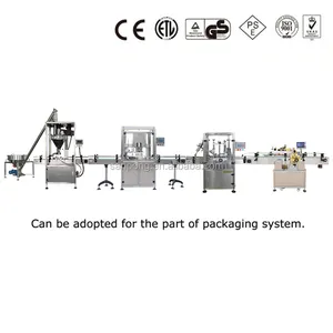 Máquina de llenado de polvo de barrena automática, grado alimenticio, precio de fábrica, botella de especias, etiquetado, línea de embalaje