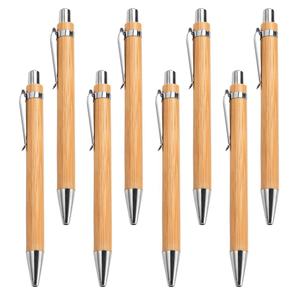 Stylos à bille en bambou et métal en plastique de 1.0mm avec logo personnalisé Boule en bois durable au toucher pour une écriture efficace Conception novatrice de longue durée - Product Image 1