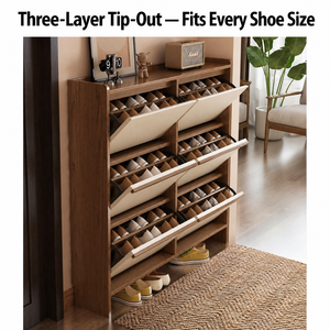 Space Saving <strong>Shoe</strong> Cabinet for <strong>Small</strong> Hallway Entryway Ultra Slim Tip Out Depth 18cm 28cm ENF Solid Wood Removable <strong>Shoe</strong> <strong>Storage</strong> - Product Image 6