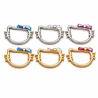 Nouveau piercing segmenté Daith, nez ou septum, en argent ASTM-F136 G23 plaqué or 18 carats, motif chat mignon