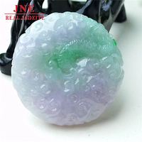 Pendentif en Jade du Zodiaque Chinois Sculpté Dragon de Type A Pendentif en Jade Glace Flottant Vert Zodiaque Dragon Marque Pendentif Émeraude 51.85