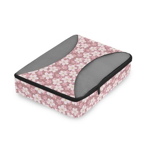 Ensemble de 4 cubes de compression pliables en polyester à fermeture éclair, motif floral hawaïen Hau, design personnalisé, pour le voyage - Product Image 3