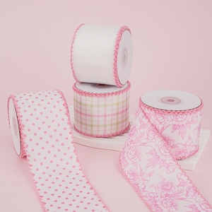 شريط غروغران مخصص بعرض 2.5 بوصة (63 مم) مع طباعة حرارية وحواف مخيطة على شكل هلال لأعمال الحرف اليدوية وإكسسوارات الشعر - Product Image 1