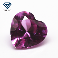 3*3mm-12*12mm Diamant schliff Herz schliff 2 # rosa Rubin korund lose Steine synthetische Herzform 2 # Korund rosa Saphir Edelsteine