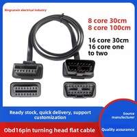 Cable de Extensión OBD2 Personalizado de 16 Pines, Conector de Diagnóstico Macho-Hembra, Cable Plano OBDII para Escáner de Automóviles ELM327, Rastreador GPS