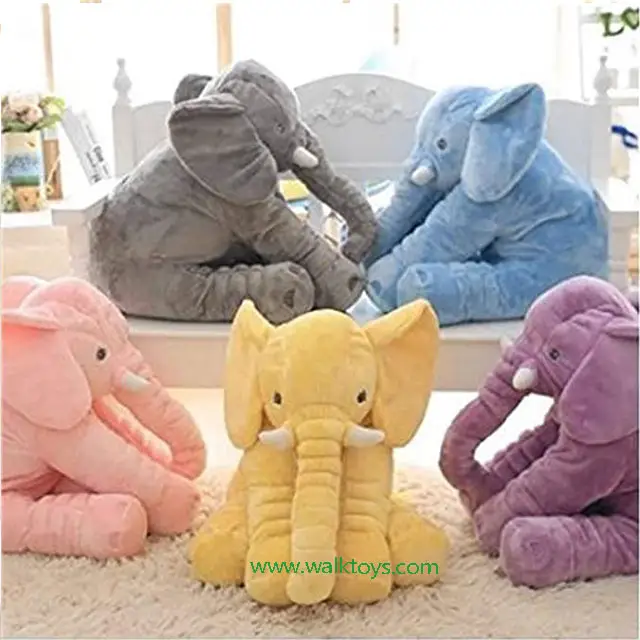 Fonksiyonel 2 1 yastık yüksek kalite EN-71 farklı renk OEM peluş bebek fil yastık battaniye