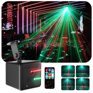 Mini projecteur laser avec <span class=keywords><strong>service</strong></span> OEM, 5W, activé par le son, pour <span class=keywords><strong>DJ</strong></span>, soirées, 24 motifs, lumières de scène disco, rouge et vert - Product Image 1
