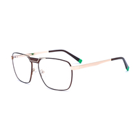 Monturas de Gafas Ópticas Rectangulares de Metal con Diseño Moderno 2024, Patrón Geométrico, Gafas de Negocios para Hombre, 4 Colores, Venta al Por Mayor de Fábrica