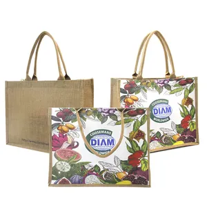 Hot Selling Reusable Natural Non Woven Canvas Cotton Tote Custom Logo Printed Shopping Jute Bag