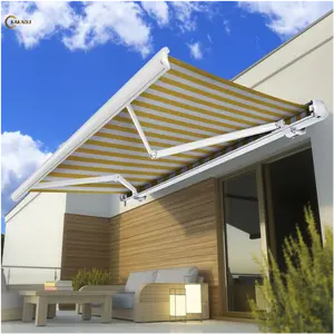 KAKADU Outdoor Garden Electric Retractable Awning Sun Shade Pergola with Full Cassette Folding and LED Lights for Balcony