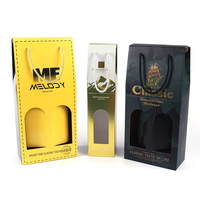 Caja de Regalo de Cartón para Vino y Whisky, con Asa Troquelada, Relieve, Laminación Mate, Recubrimiento UV, Forro de Esponja Reciclable